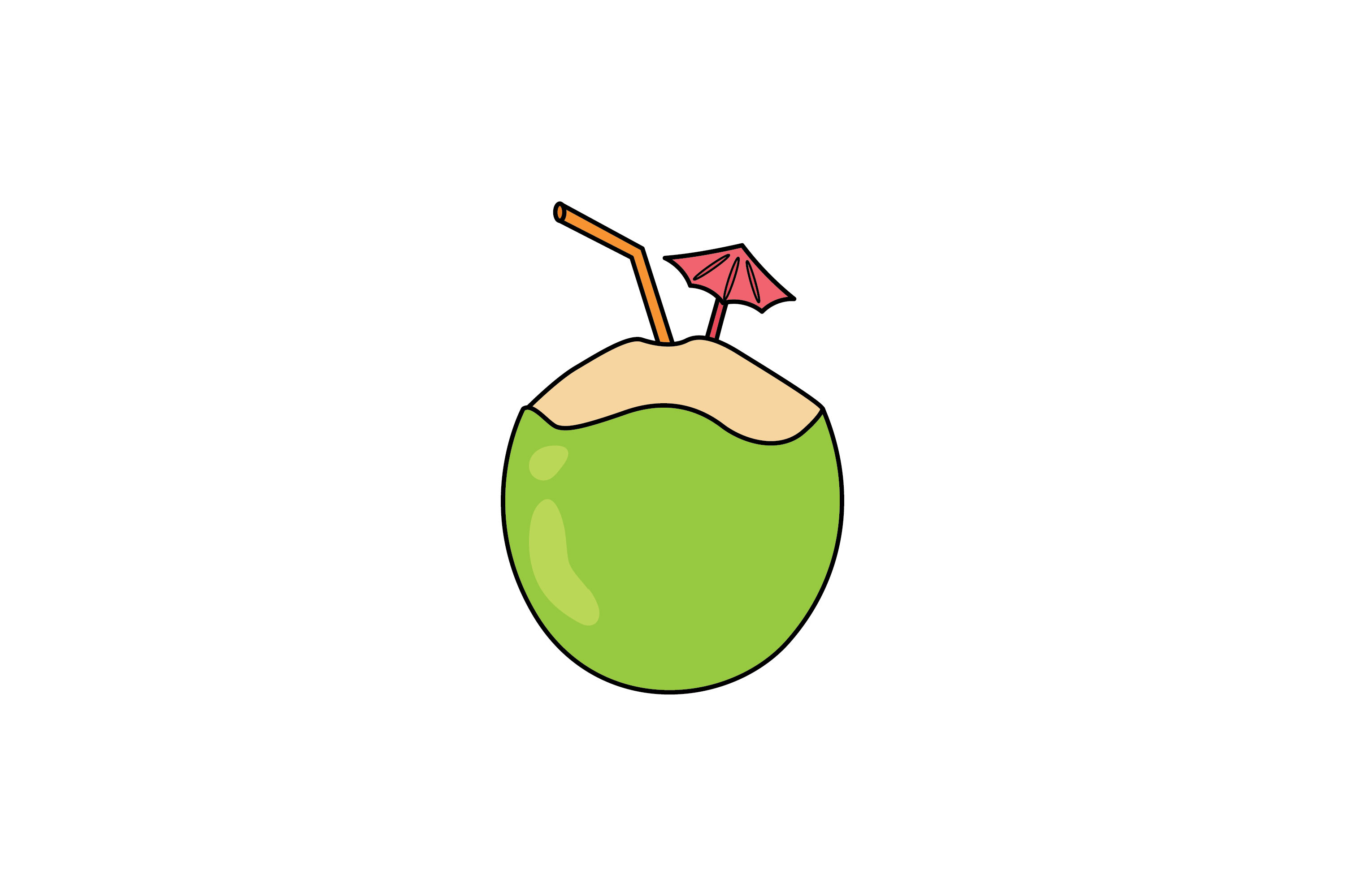 Summer Beach Coconut Fill Line Icon-3 Graphic by humanbeing studio ...