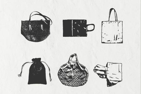 Bag Vintage Illustration Vector Afbeelding Afdrukbare Illustraties Door Raw Materials Design