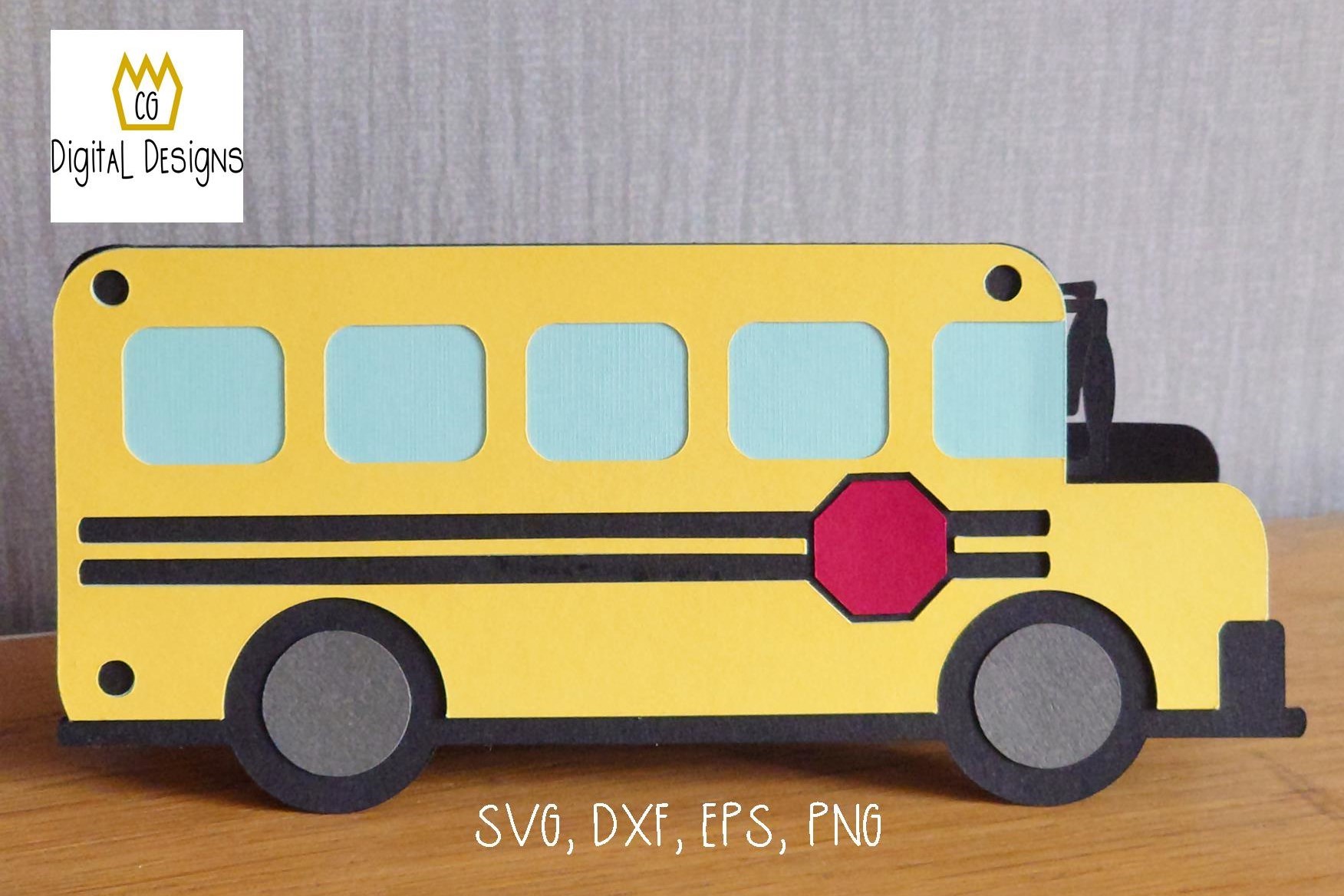 School Bus Card - SVG