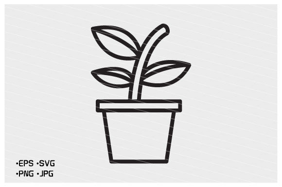 Tree Plant Pot Line Icon Vector Graphic by DesignFour  Creative Fabrica