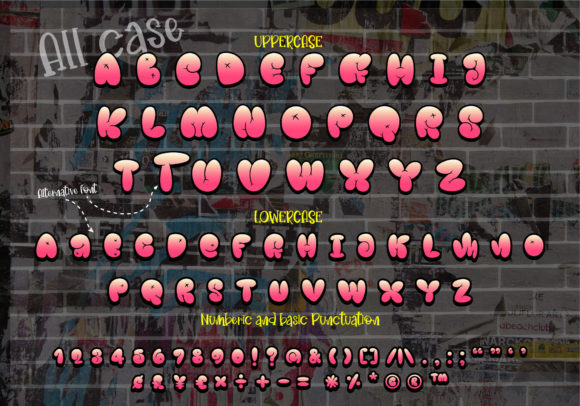 Big Bloom Font PNG with transparent background - Preview 1