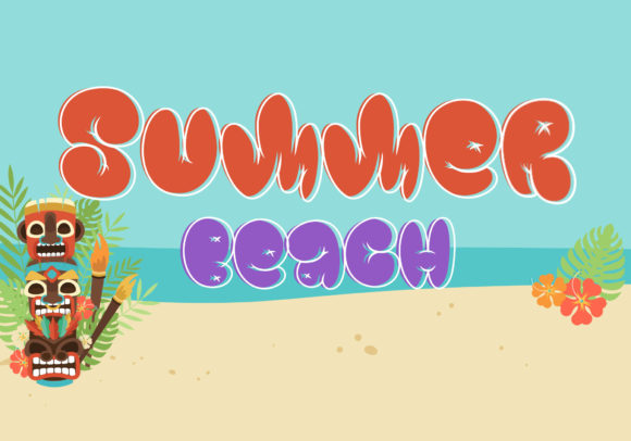 Big Bloom Font PNG with transparent background - Preview 5