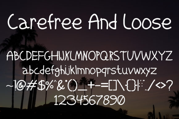 Carefree and Loose Font PNG with transparent background - Preview 4