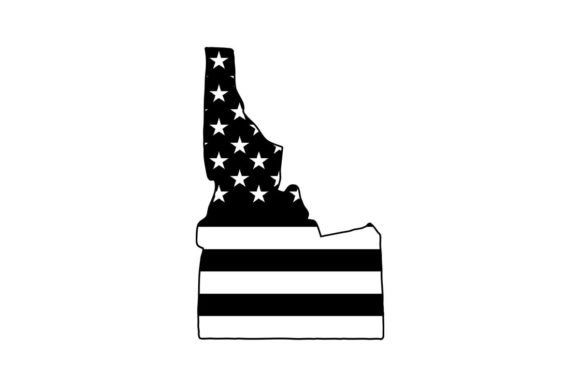 Idaho State American Flag Shape 