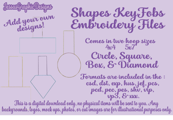 Key Fob Geometrical Shapes
