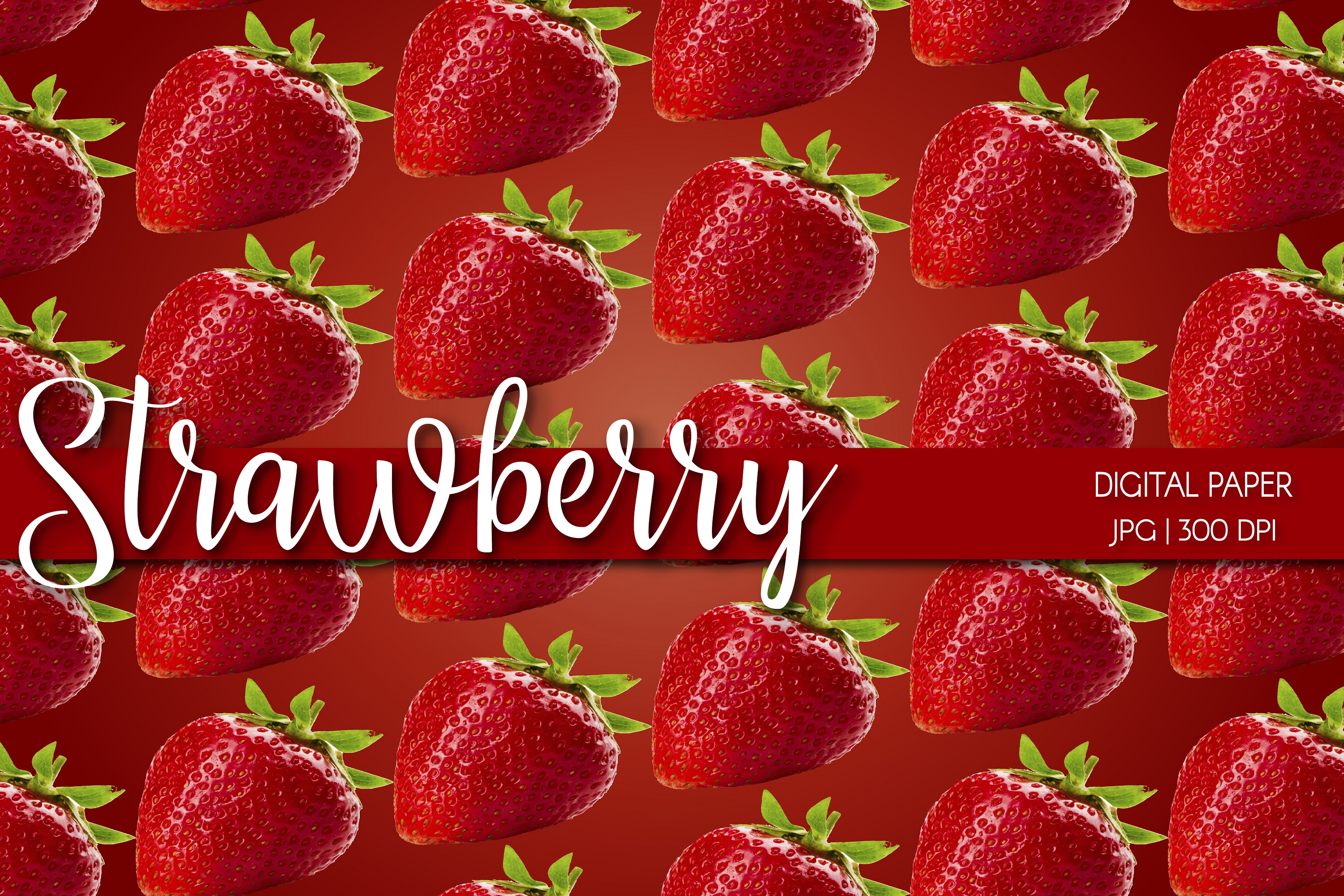 Strawberry Fruit Digital Paper Graphic by Rizu Designs · Creative Fabrica