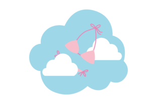 Summer Bikini Cloud Icon-2 Graphic by kindaweird studio · Creative Fabrica