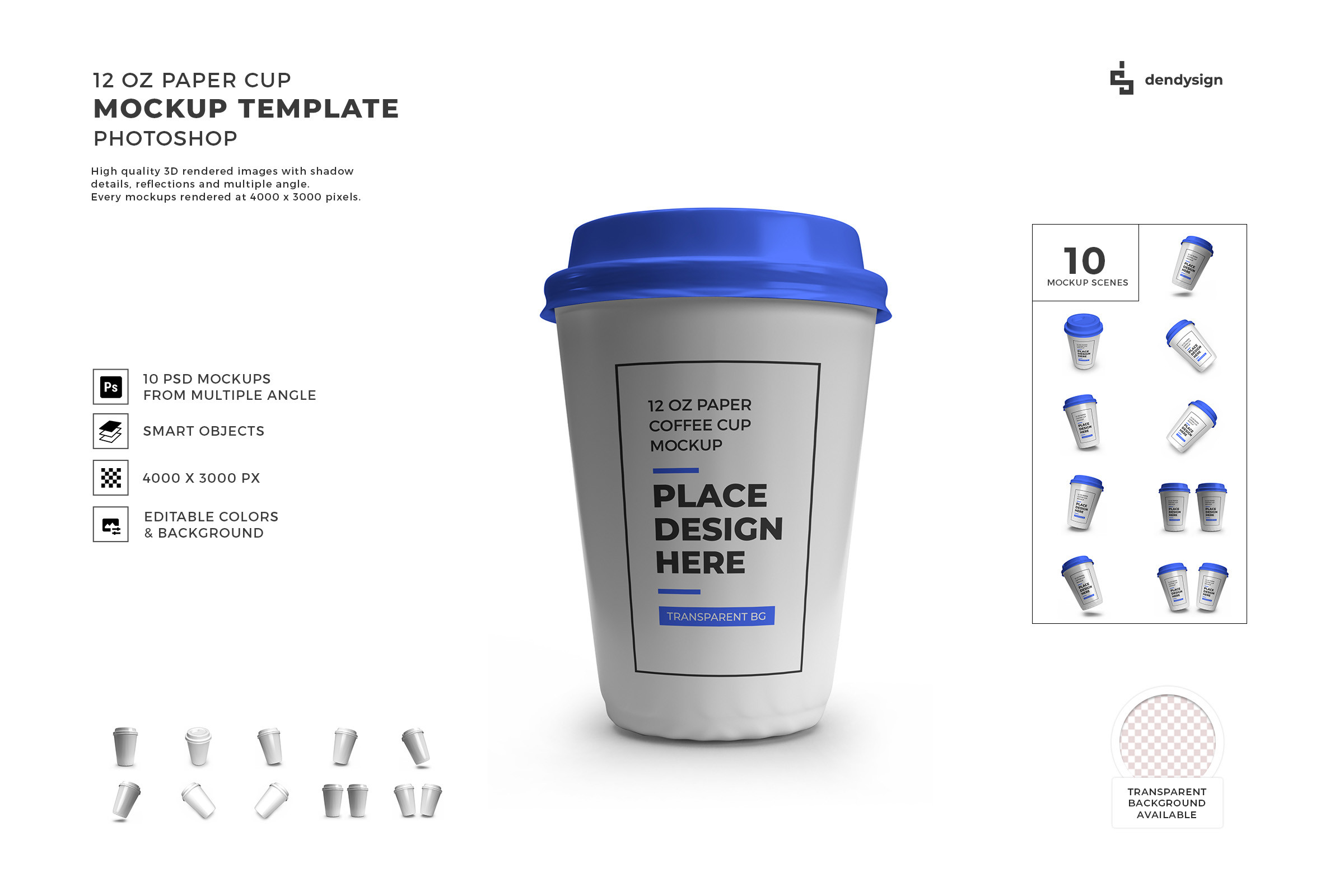 12 Oz Paper Cup Mockup Template Bundle Graphic by dendysign  Creative  Fabrica