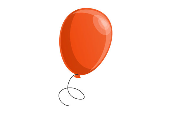 Red Balloon Icon, Cartoon Style