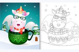 Unicorn Cup 4 - Coloring Page Graphic by wijayariko · Creative Fabrica