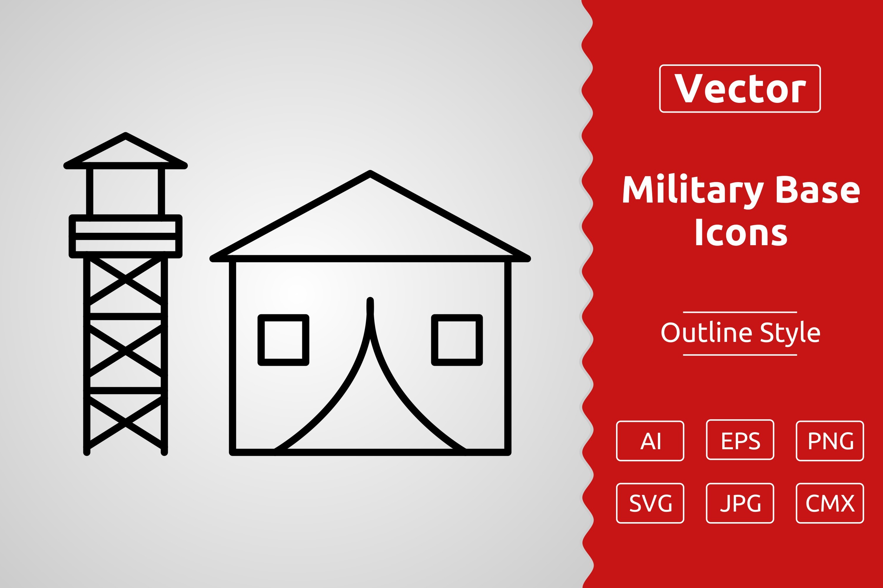 Vector Military Base Outline Icon Design Graphic by Muhammad Atiq ...