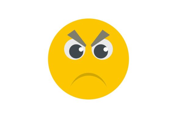 Angry Smile Icon Vector Flat