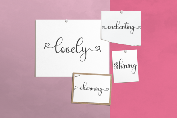 Heart Beaming Font font preview - 3