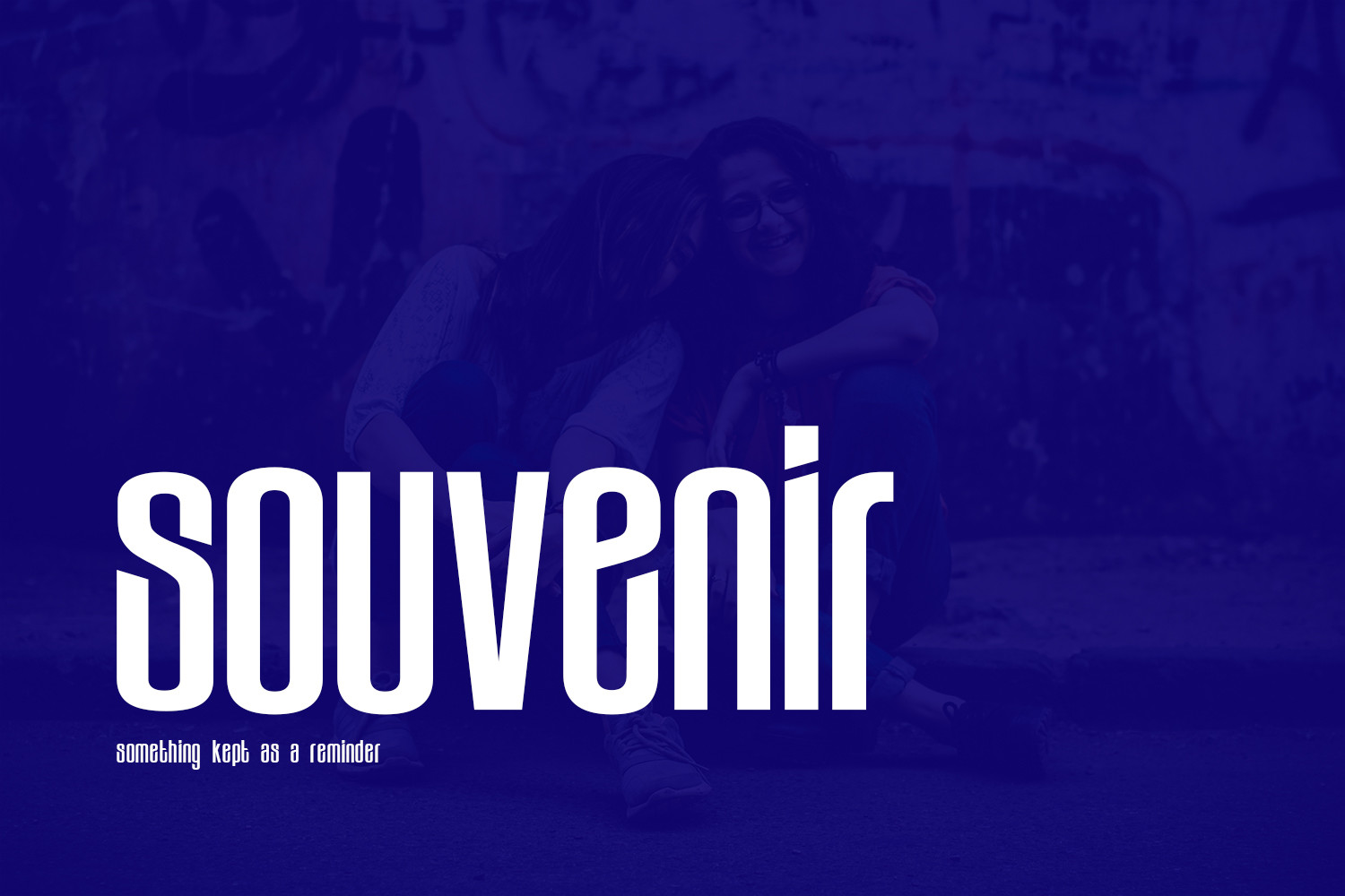 Souvenir preview, modern authentic display font for minimal retro branding