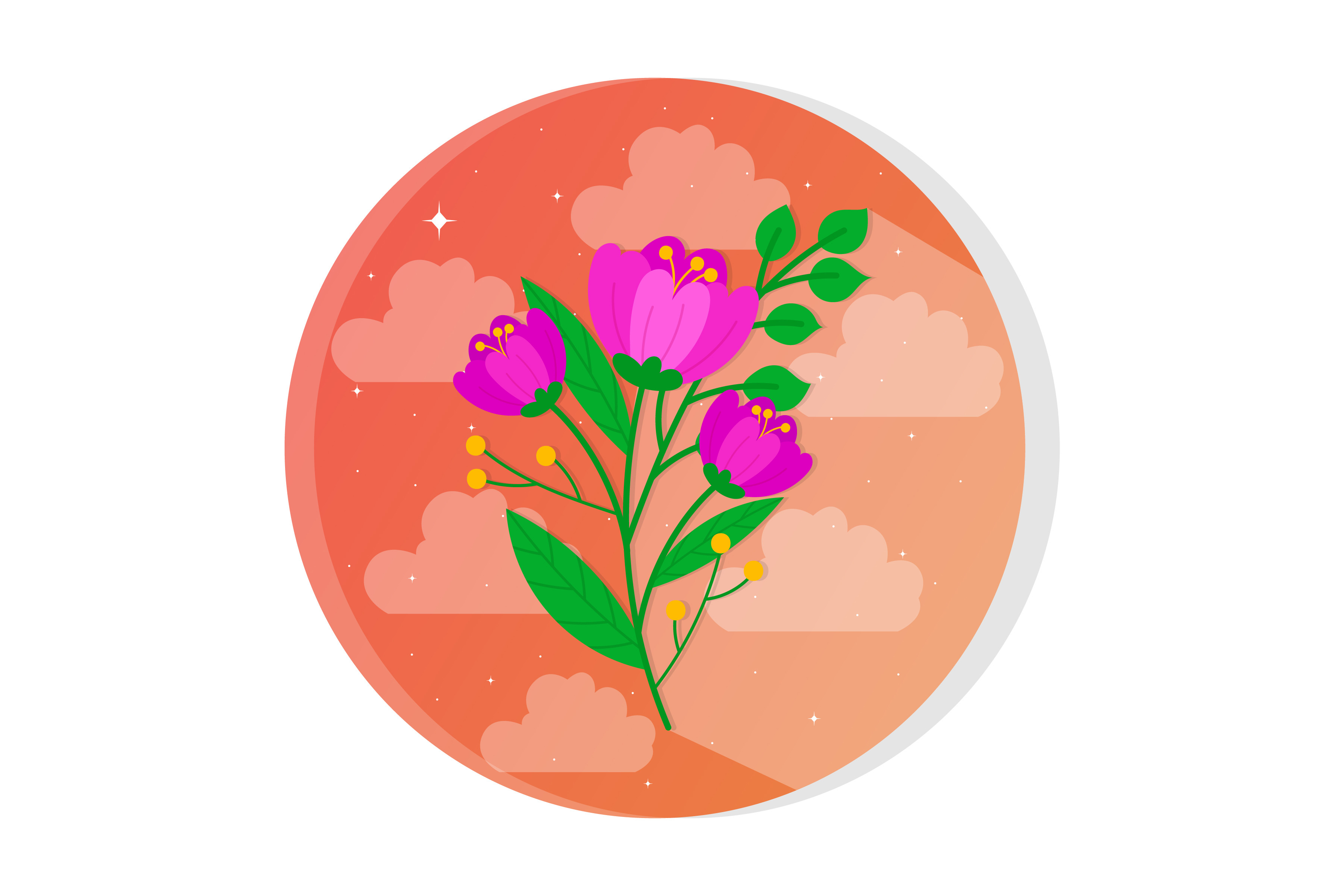 Flat Illustration - Decorative Floral Graphic by Uppoint Design ...