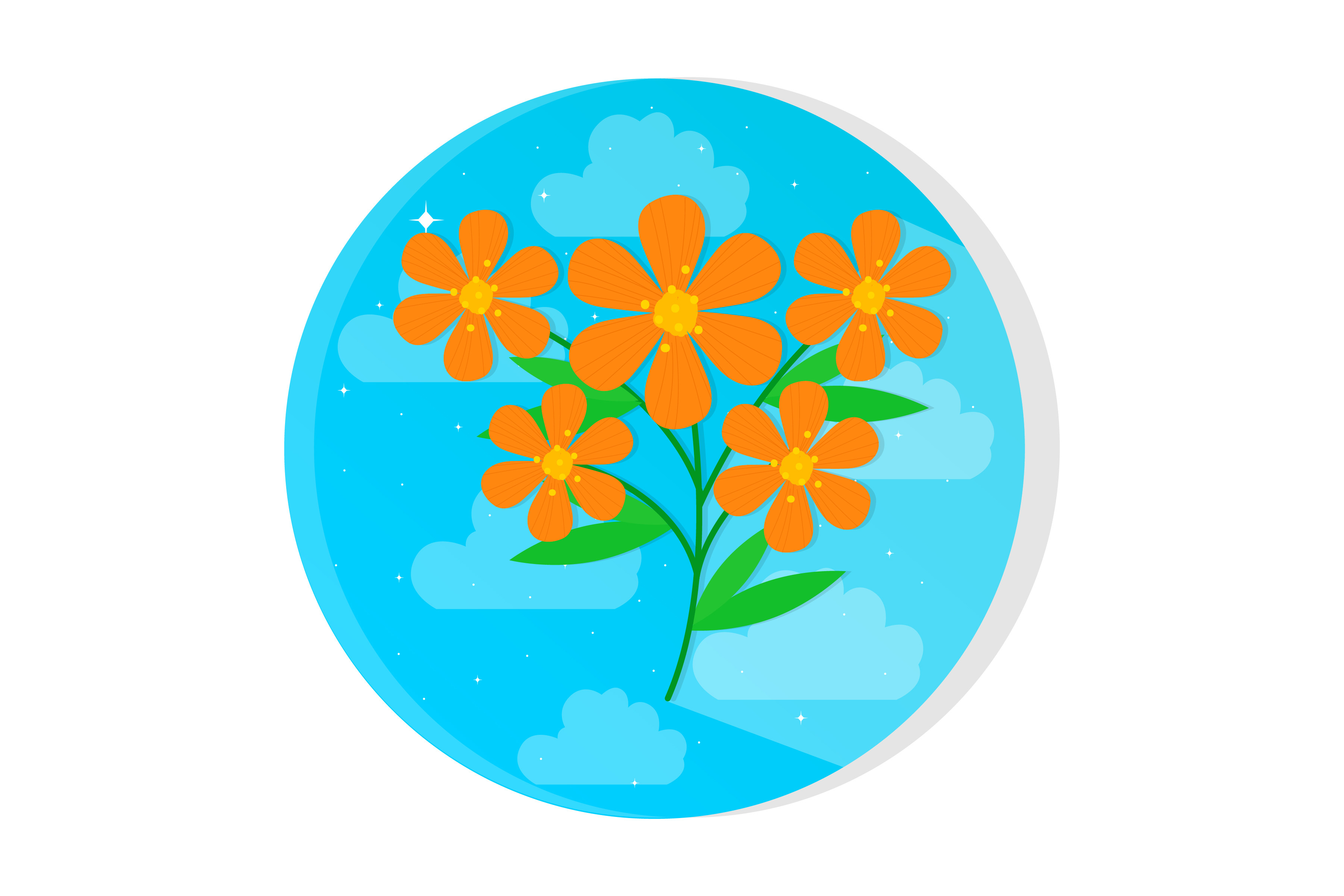 Flat Illustration - Decorative Floral Graphic by Uppoint Design ...