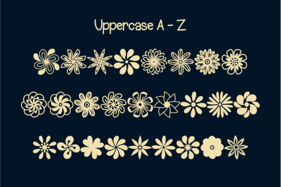 Flowery Font PNG with transparent background - Preview 1