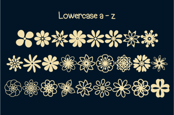 Flowery Font PNG with transparent background - Preview 2