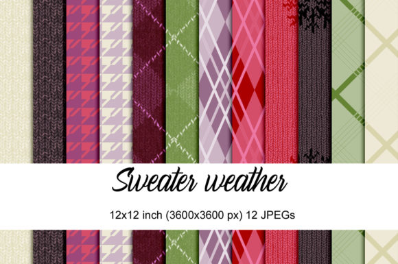 Sweater Weather Digital Papers Graphic Patterns By Andrea Kostelic