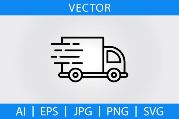 Vector Fast Delivery Outline Icon Graphic Icons By Muhammad Ali