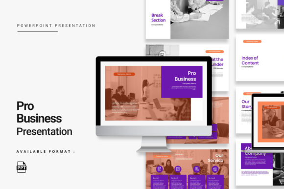 Preview of Pro Business Presentation Template business report presentation template