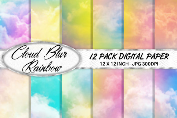 Blur Cloud Rainbow Digital Paper