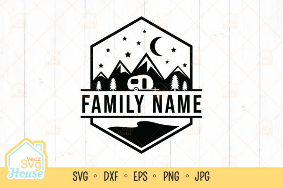 Happy camper Family Name Monogram Svg