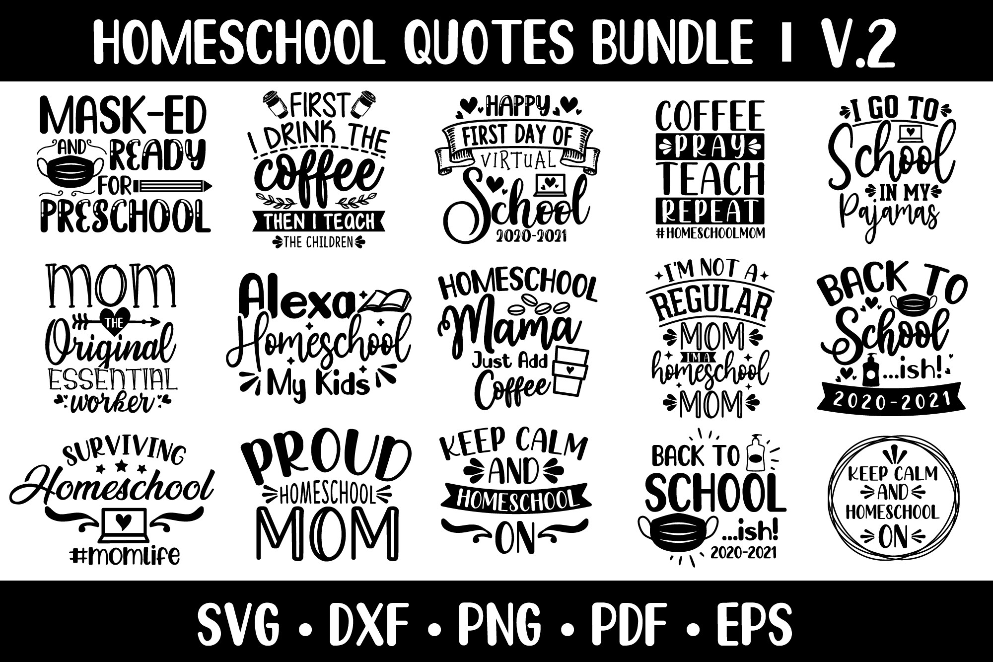 Homeschool Quotes SVG Bundle Vol.2 Graphic by CraftlabSVG · Creative ...