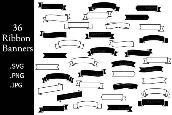Banner SVG, Label SVG, Ribbon Stencil