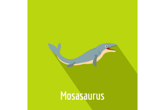 Mosasaurus Icon, Flat Style. Graphic by anatolir56 · Creative Fabrica