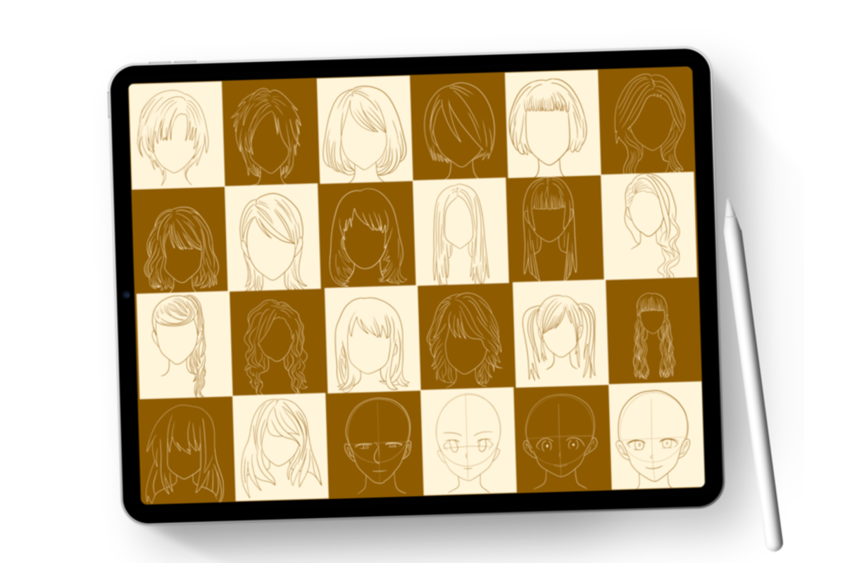 Procreate Anime Hair Styles,36 Stamps - photo 3