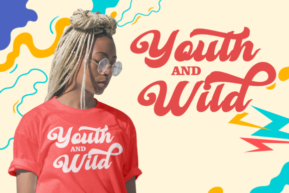 Retro Young Font PNG with transparent background - Preview 3