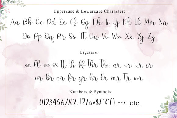 Rosebright Font PNG with transparent background - Preview 5