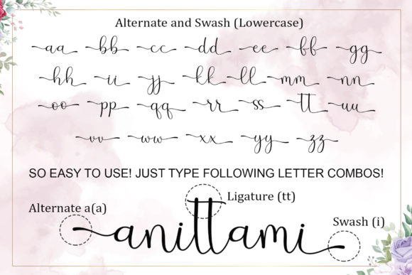 Rosebright Font PNG with transparent background - Preview 6