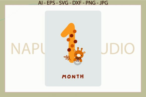 Boho Card Baby 1 Month Svg