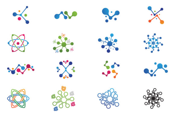 Molecule Logo and Symbol Vector