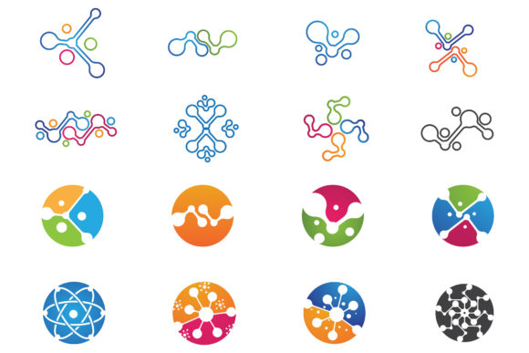Molecule Logo and Symbol Vector