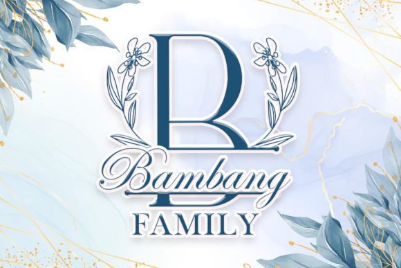 Floral Baby Line Monogram Font - Preview 1
