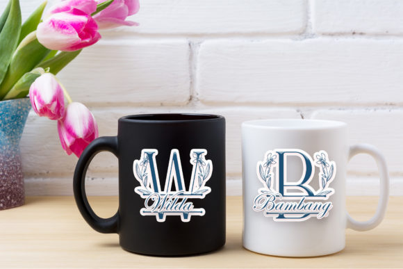 Floral Baby Line Monogram Font - Preview 2