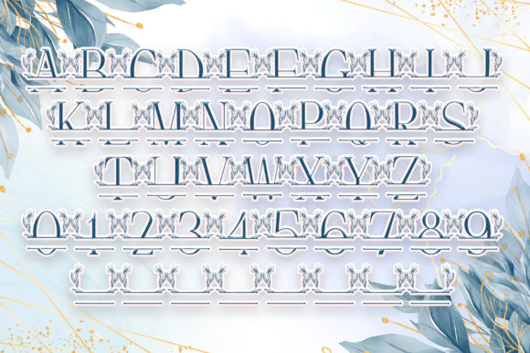 Floral Baby Line Monogram Font - Preview 3