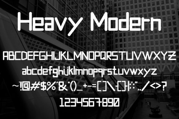 Heavy Modern Font PNG with transparent background - Preview 4