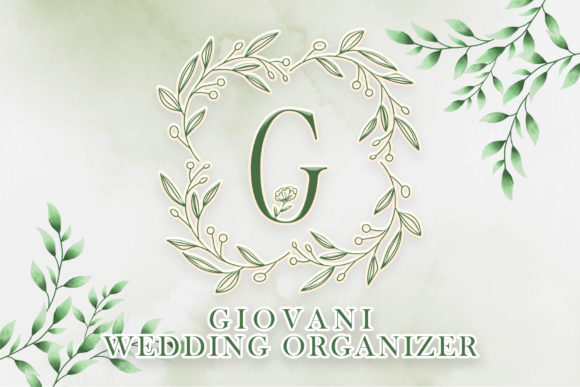 Leave Buds Monogram Font PNG with transparent background - Preview 1