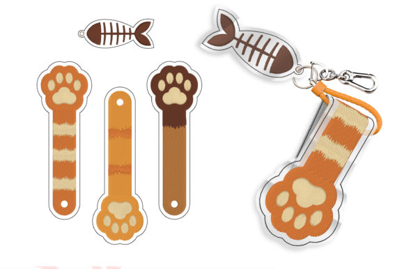 Cute Cat Paws Set in Flat Style