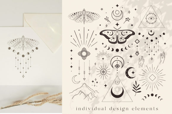Divine Logo Elements. Esoteric, Mystic.