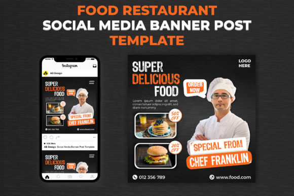 Preview of Food Restaurant Social Media Banner Post food social media design template