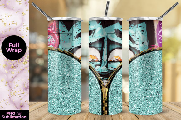 Graffiti Wall Glitter Tumbler Template Graphic Print Templates By animatizmagix