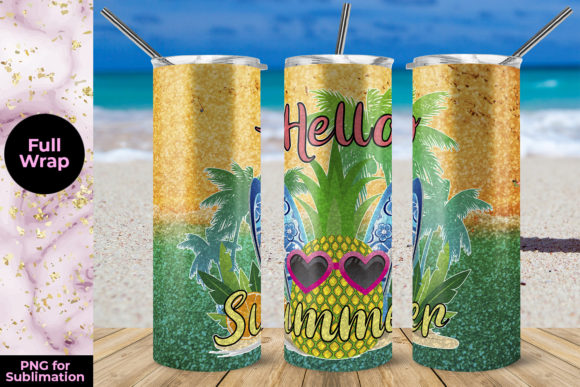 Hello Summer Pineapple Tumbler Template Graphic Print Templates By animatizmagix