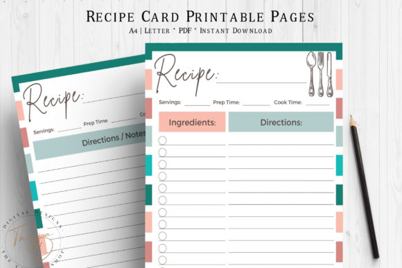 Recipe Card Printable Page