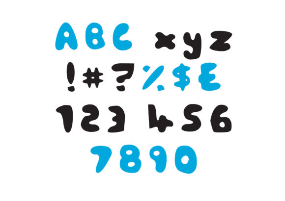 Round & Lazy Font PNG with transparent background - Preview 1
