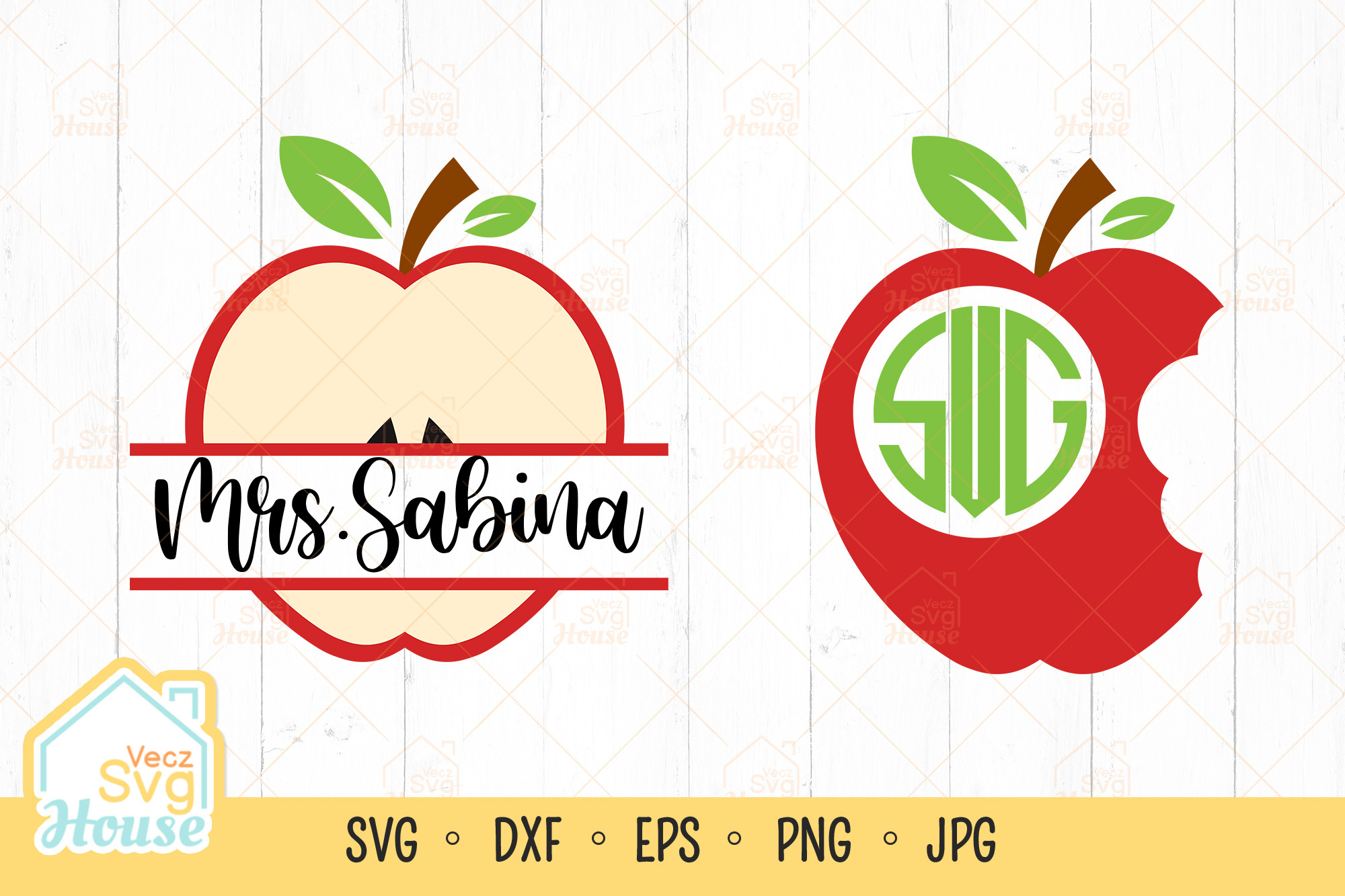 Apple Split Monogram Svg Graphic by VeczPNGHouse · Creative Fabrica